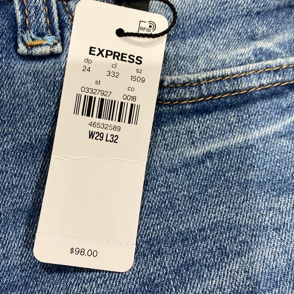 Express Men’s Skinny Light Wash Ripped Hyper Stretch Jeans NWT - Picture 4 of 4